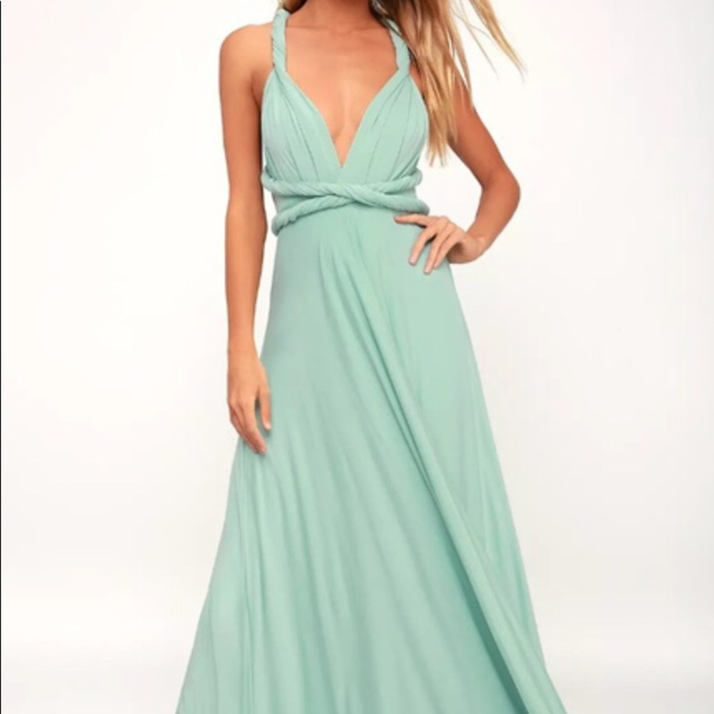 NWT LuLus Light Sage Convertible Dress XL